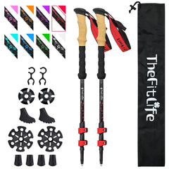 TheFitLife carbon fiber trekking poles collapsible design for easy packing and travel