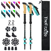 TheFitLife carbon fiber trekking poles collapsed for easy backpacking
