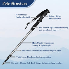TheFitLife Nordic Walking Poles extended length demonstrates adjustable reach for varied terrains.