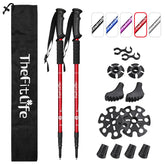 TheFitLife Nordic walking poles extended to full length for stability on rugged trails.