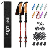 TheFitLife trekking poles 7075 aluminum frame provide lightweight rugged-trail stability.
