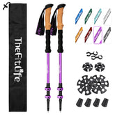 TheFitLife trekking poles lightweight 7075 aluminum offer ergonomic stability on hikes.
