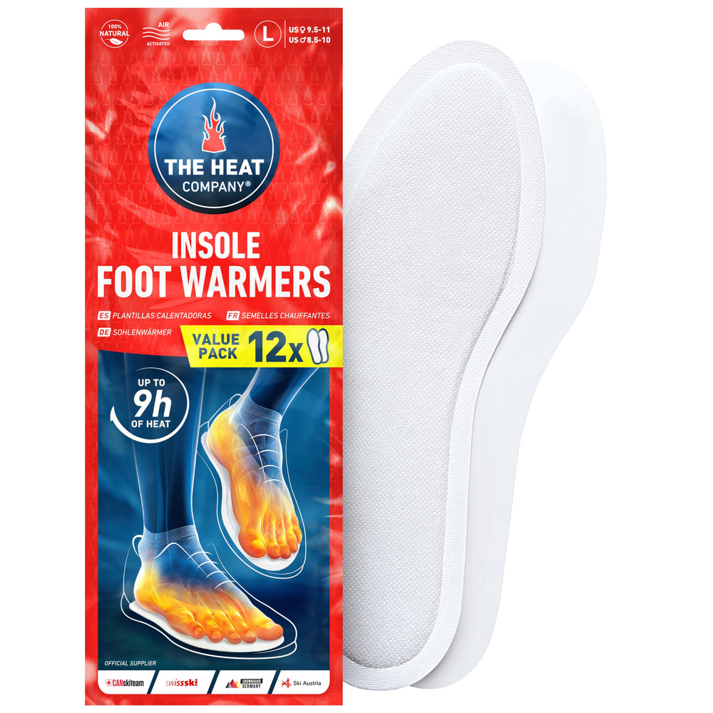 The Heat Company insole packaging shows air-activated warmth ready to use