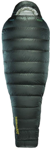 Therm-a-Rest Hyperion 32F packed for ultralight backpacking with compact storage.