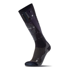 Over-the-calf Therm-ic sock emphasizes warmth retention during snowy descents.