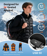 THETHEKU power bank compatible with heated jackets for reliable warmth during outdoor activities