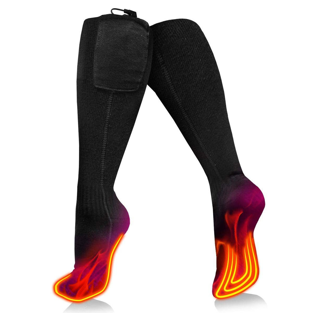 The Warming Store Aheata socks with remote top view provide cozy warmth.