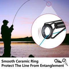 THKFISH rod tip repair kit ceramic ring reduces wear on lines.