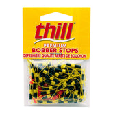 Thill Premium Bobber Stops in fluorescent yellow improve line visibility for anglers.