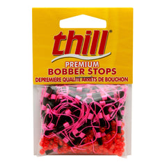 Thill Premium Bobber Stops hot pink high-visibility for fishing.