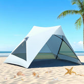 Thinlute Pop Up Beach Tent ready for quick shade at the coast.