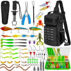 THKFISH 79 Pcs fishing tool kit-backpack keeps gear organized for trips.