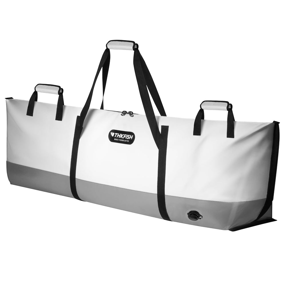 Exterior view of THKFISH fish cooler bag with dimensions 60x20x9in
