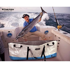 THKFISH Fish Cooler Bag open showing interior insulation