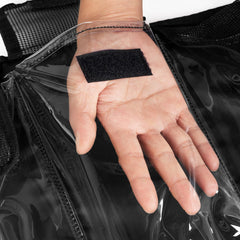 Transparent PVC storage windows detail on the bag