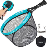 THKFISH foldable fly fishing landing net with ABS handle