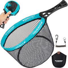 THKFISH foldable fly fishing landing net with ABS handle