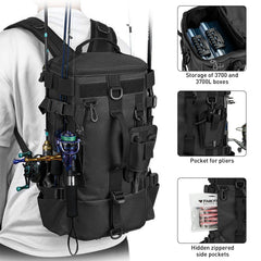 THKFISH waterproof tackle bag in use on a misty morning, protecting gear from splashes.