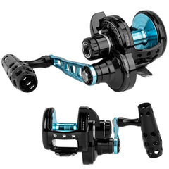 THKFISH slow-pitch jigging reel side view shows sturdy construction for saltwater wear