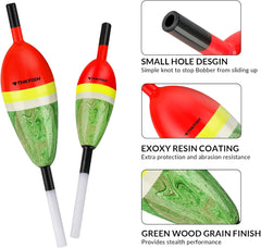 Slip bobber attached to fishing line showing high sensitivity