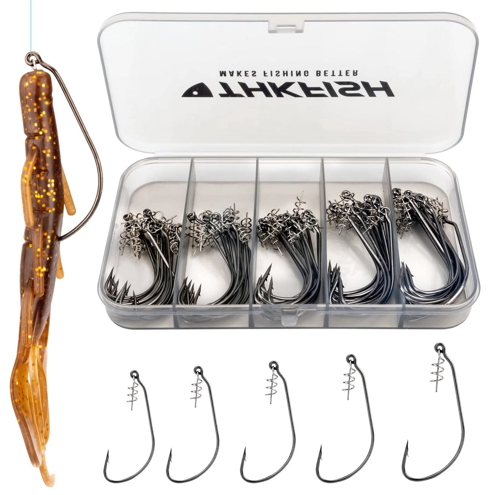 THKFISH 60-pack twist-lock swimbait hooks hero image on white background