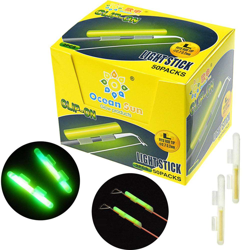 THKFISH Glow Rod Tips packaging showing 100 pieces in 50 bags