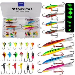 THKFISH ice lure drop-water shape attracts suspended panfish in cold water.