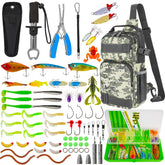 THKFISH 79 Pcs Fishing Tool Kit backpack with waterproof tackle bag