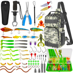 THKFISH 79 Pcs Fishing Tool Kit backpack with waterproof tackle bag