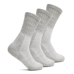 Thorlos Trekking Crew Thick Cushion pack3-light-grey-lg displayed for hiking in all climates