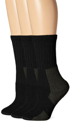 Thorlos women's KXW Max Cushion hiking crew socks in black provide cushioned comfort on rugged trails.