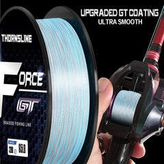 ThornsLine Force braid-ocean-grey-design features camo pattern for versatile water use.