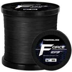 ThornsLine Force braided spool in camo shows stealth and durability for tough water.