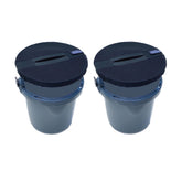 Thrasher Lures bucket cover on a standard 5-gallon bucket with black mesh