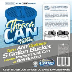 Bucket cover folded for compact storage on a boat