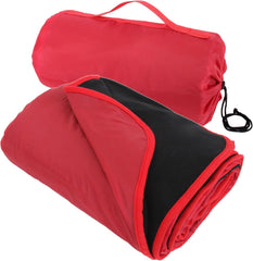Threadart waterproof blanket folded in its carry bag for easy transport