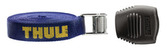Thule 523 load straps with cam-action buckles and buckle bumpers protect vehicle surfaces.