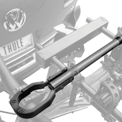 Thule 982XT frame adapter showing padded collars protecting bike finish during quick mounting.