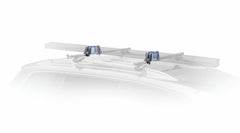 Thule Aero Load Stops on bar setup demonstrating quick, tool-free installation