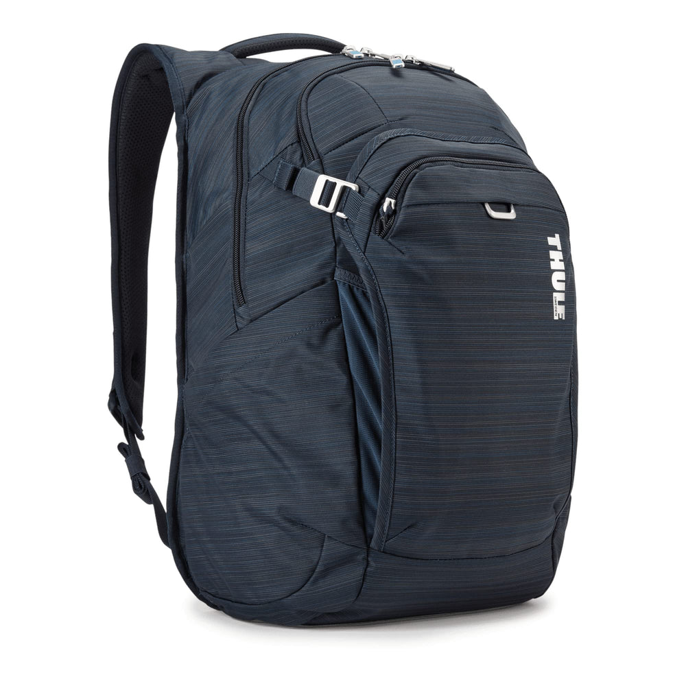 Thule Contruct Backpack 24L laptop pocket secures a 15.6-inch laptop for commuting.