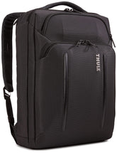 Thule Crossover 2 in convertible mode, showing briefcase-to-backpack versatility for daily work.