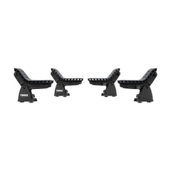 DockGrip compatibility image demonstrates easy setup on Thule and aftermarket roof racks.