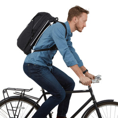 Thule Paramount Commuter Backpack floating laptop compartment supports comfortable laptop transport.