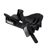 Thule Proride fat bike adapter angle view; supports secure fat-bike transport.
