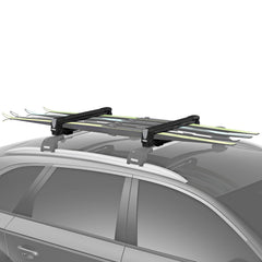 Thule SnowPack demonstrates aerodynamic roof rack design for efficient winter travel.