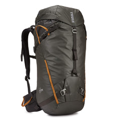 Thule Stir Alpine 40L front view showing rugged build and weather resistance.