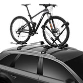 Thule UpRide front-wheel secure hook protects frame during transport