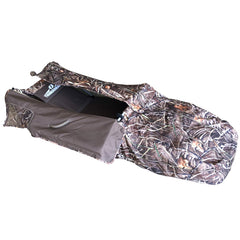 THUNDERBAY Band Collector foldable layout blind transport using backpack straps for hands-free mobility.