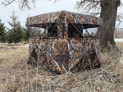 THUNDERBAY Gobbler Lodge window with noise-free operation for stealth.