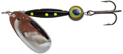 Black Thundermist Stingeye Spinner lure with eyeball attractor